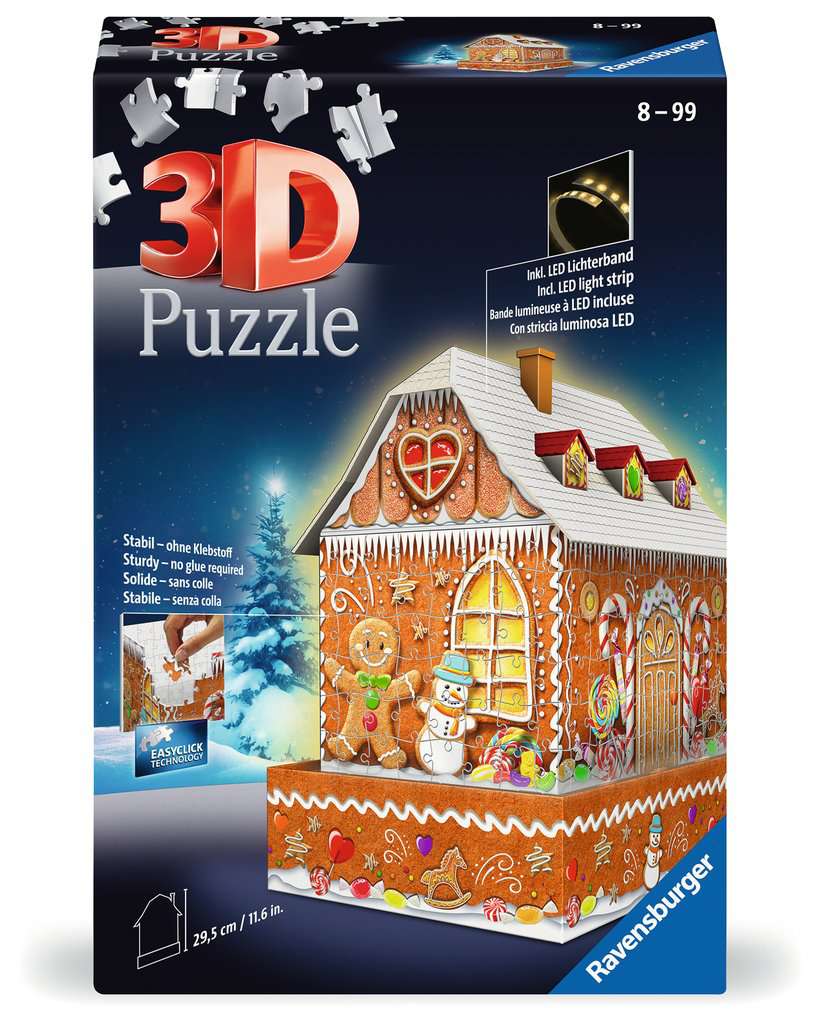 Gingerbread House Night Edition 3D Puzzle 216 pc