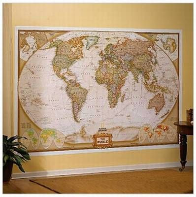 National Geographic World Executive Mural Map 110"x76"