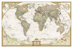 World Executive Political Wall Map 73"x 48"